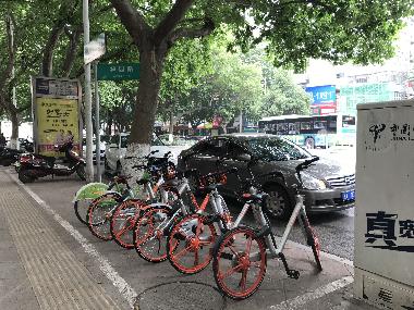 图三:单车摆放整齐有序 图三:单车摆放整齐有序